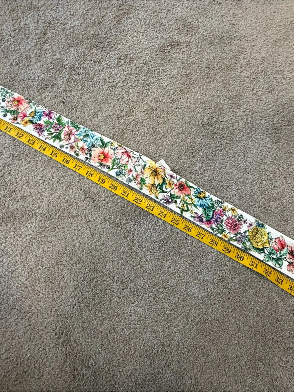 Dior Silk Striped Botanical Ribbon Scarf in Cream and Taupe